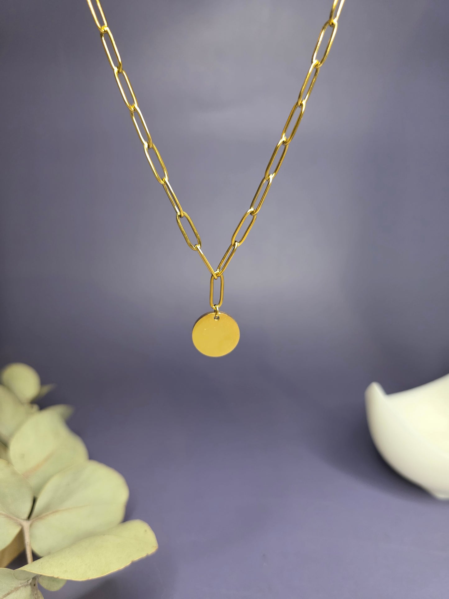 Signature Golden Disc Necklace