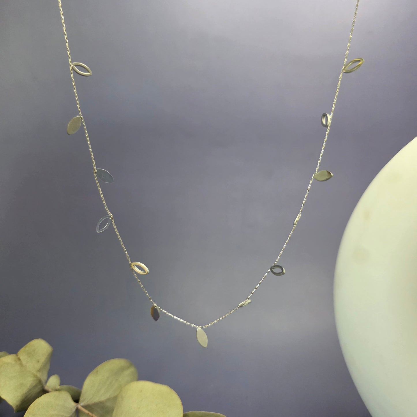 Willow Leaf Necklace - Silver