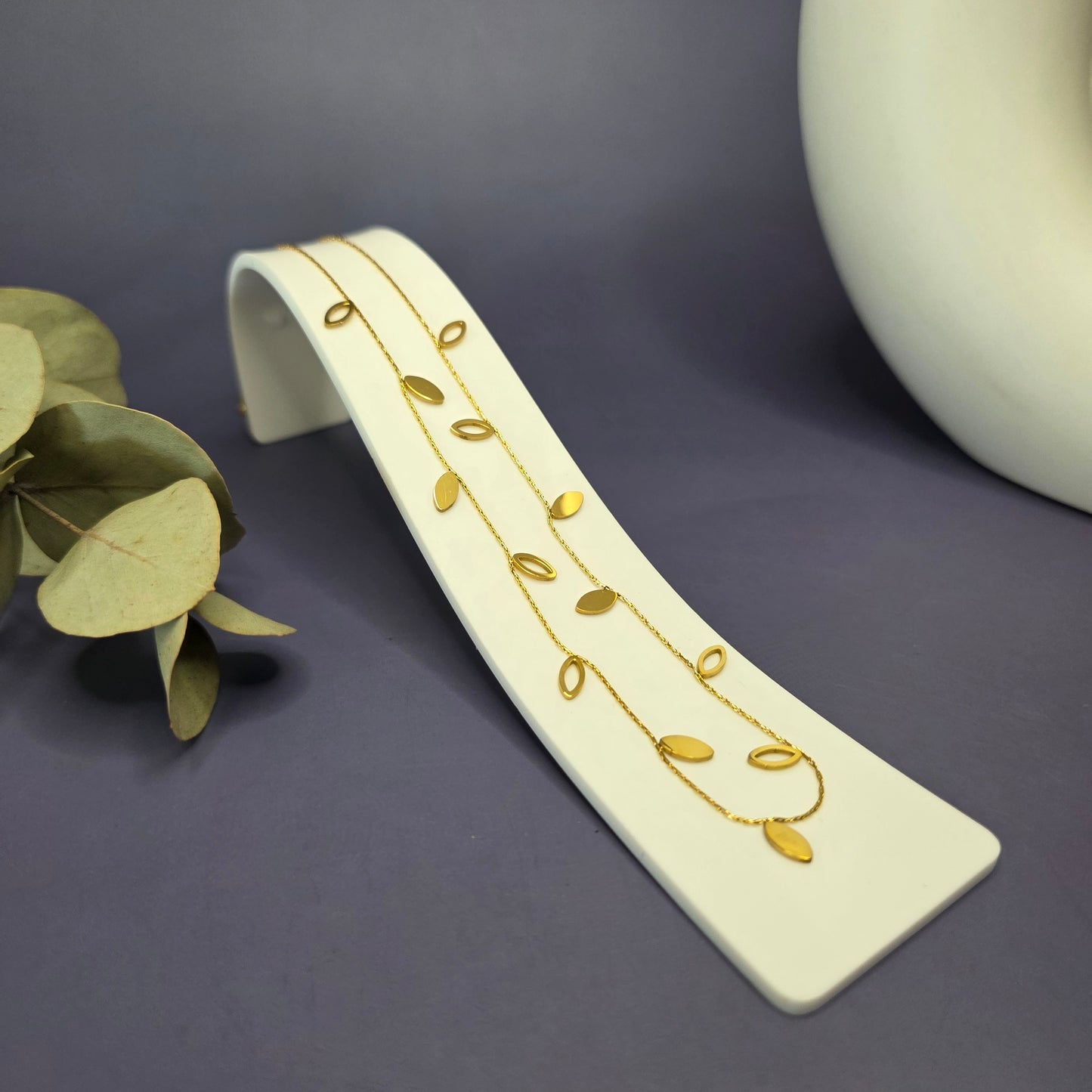 Willow Leaf Necklace - Golden