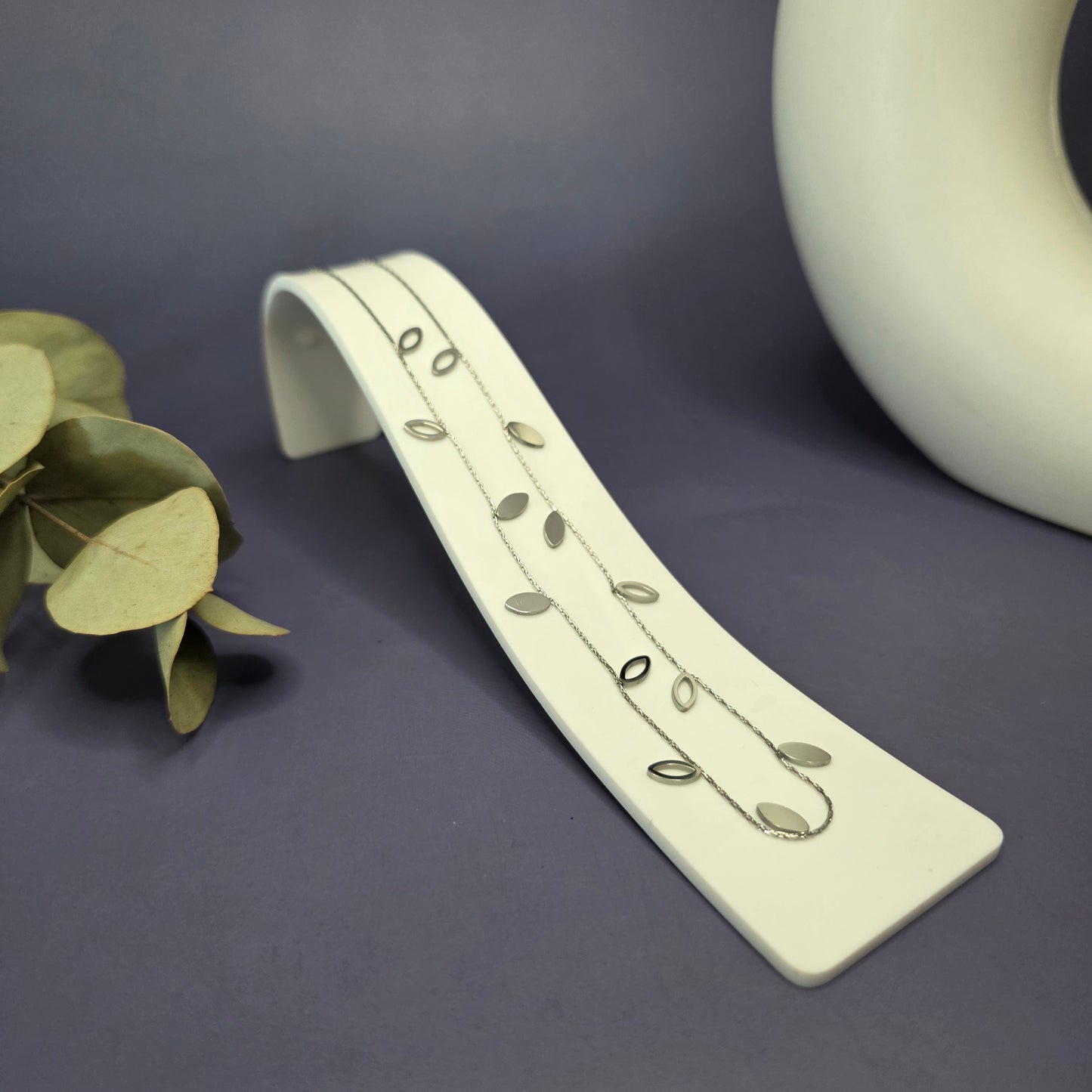 Willow Leaf Necklace - Silver