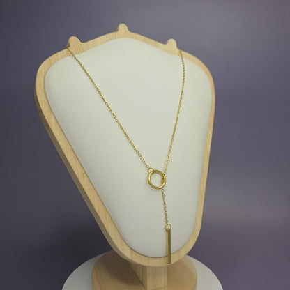 Sleek Gold Y-Necklace Choker