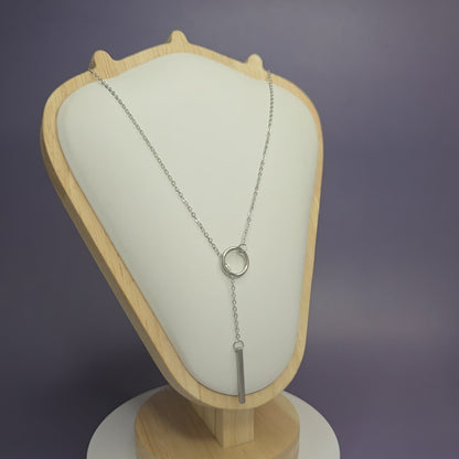 Sleek Silver Y-Necklace Choker