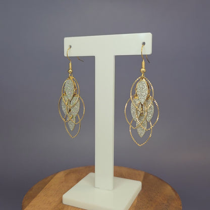 Glitzy Leaf Earrings