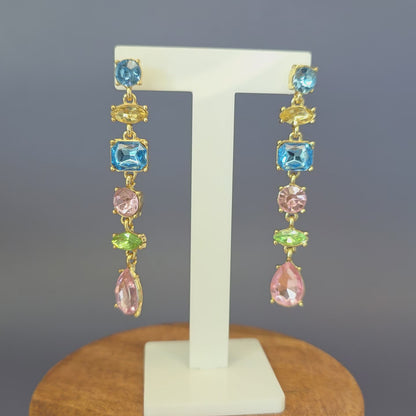 Jeweled Cascade Drop Earrings