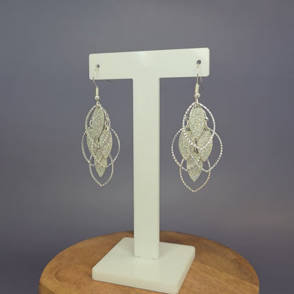 Glitzy Leaf Earrings
