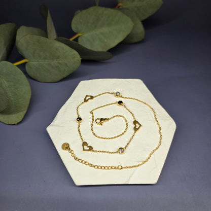 Day & Night Hearts Necklace