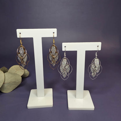 Glitzy Leaf Earrings